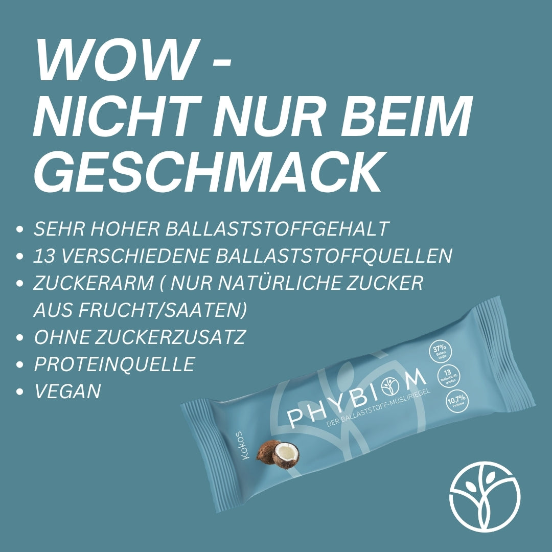 Phybiom - Ballaststoff-Riegel Kokos (10 Stück)