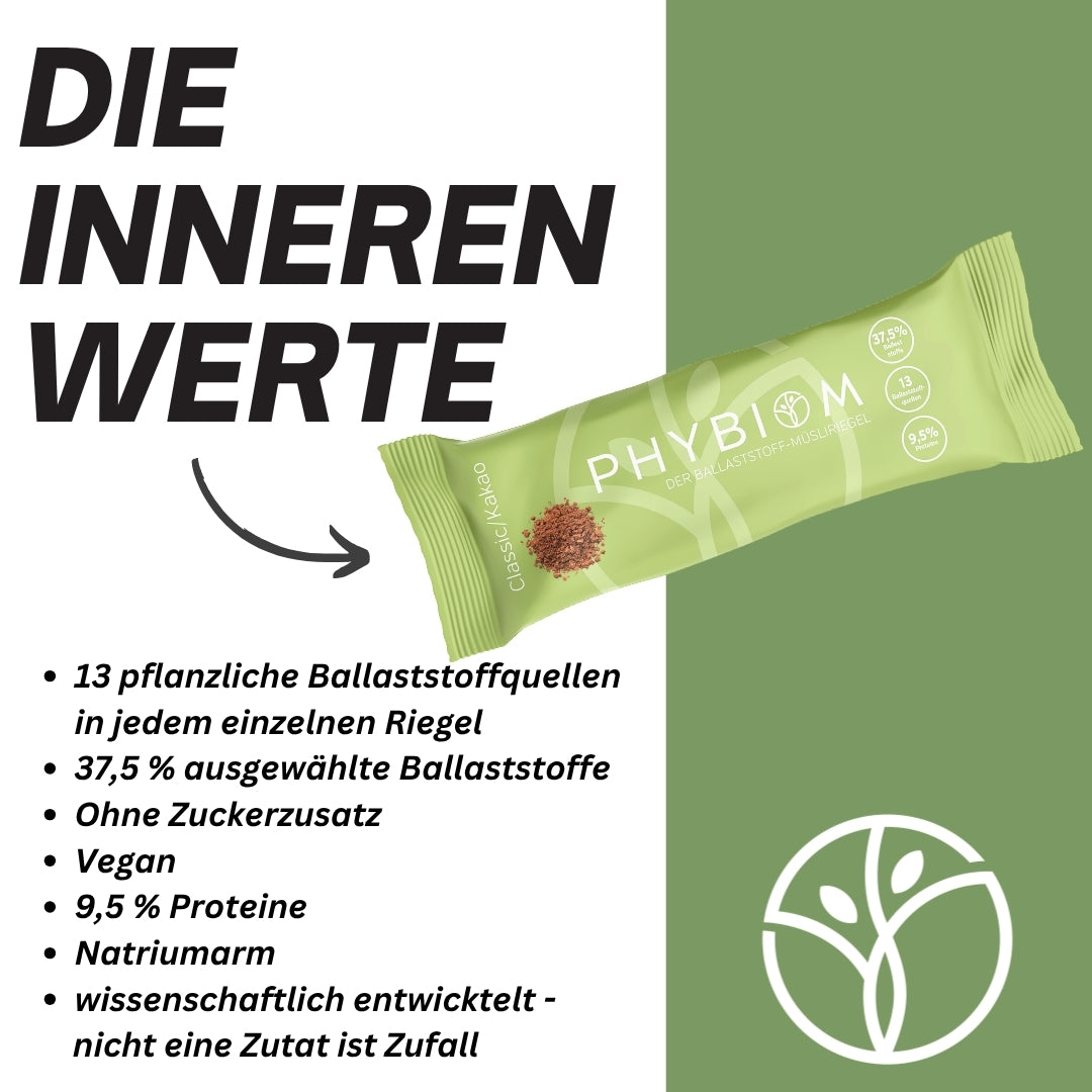 Phybiom - Ballaststoff-Riegel Classic Kakao (10 Stück)