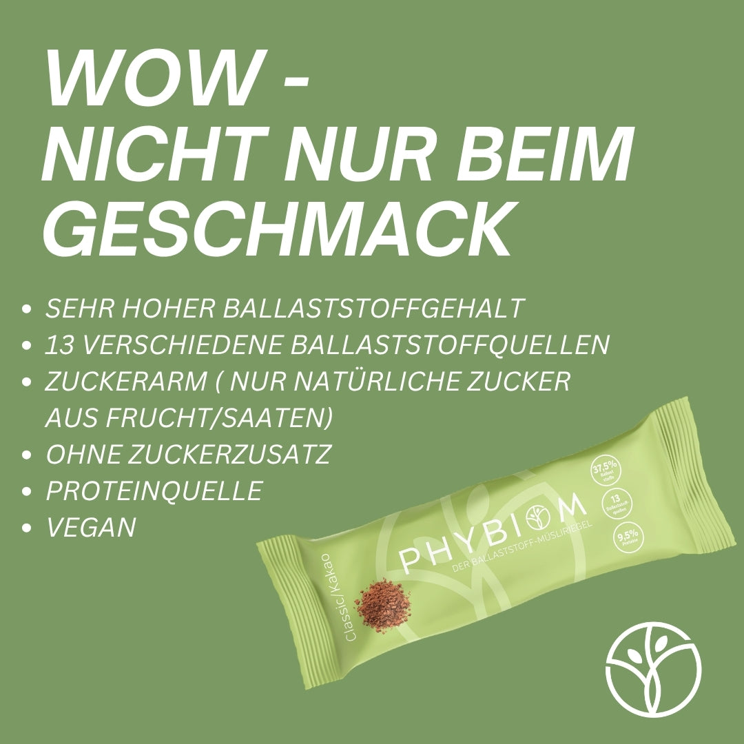 Phybiom - Ballaststoff-Riegel Classic Kakao (10 Stück)